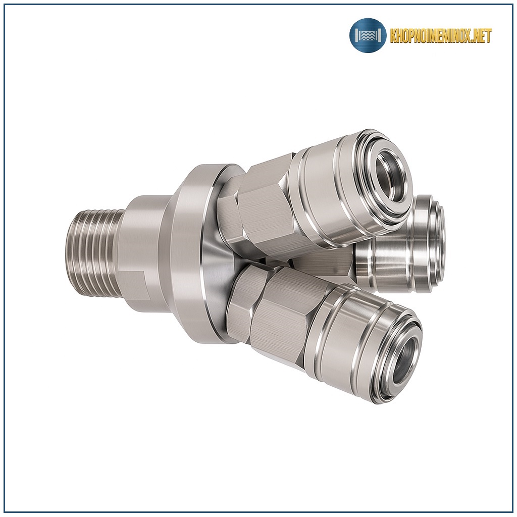 Chạc 3 khí nén inox