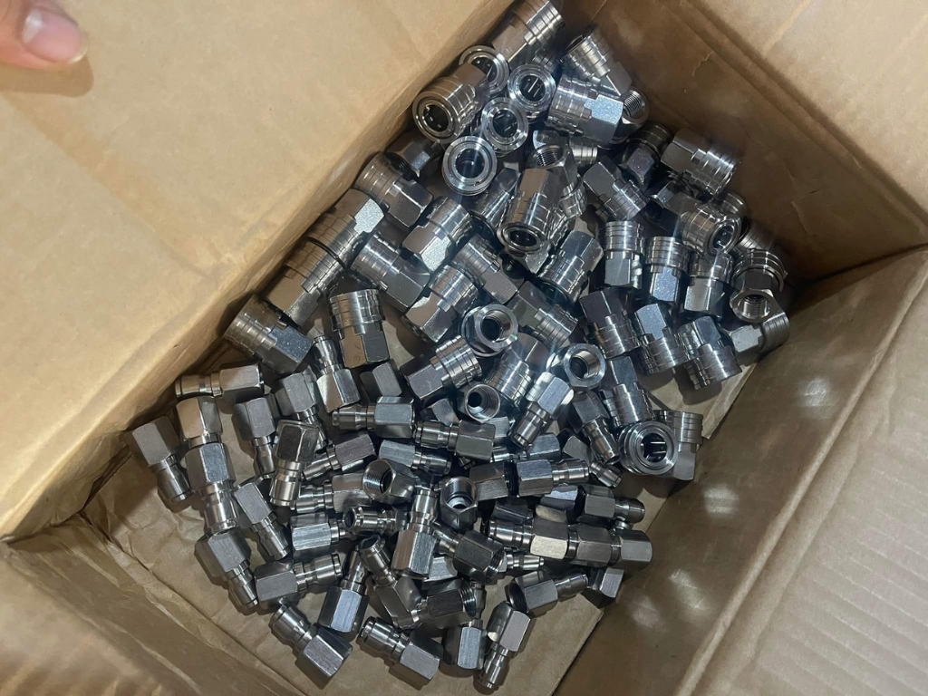 Khớp nối nhanh khí nén inox hình ảnh chụp thực tế