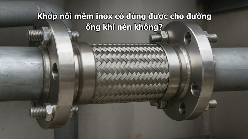 Khớp nối mềm inox có dùng được cho đường ống khí nén không?