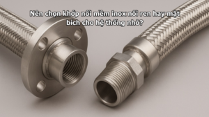 Nên chọn khớp nối mềm inox nối ren hay mặt bích cho hệ thống nhỏ?