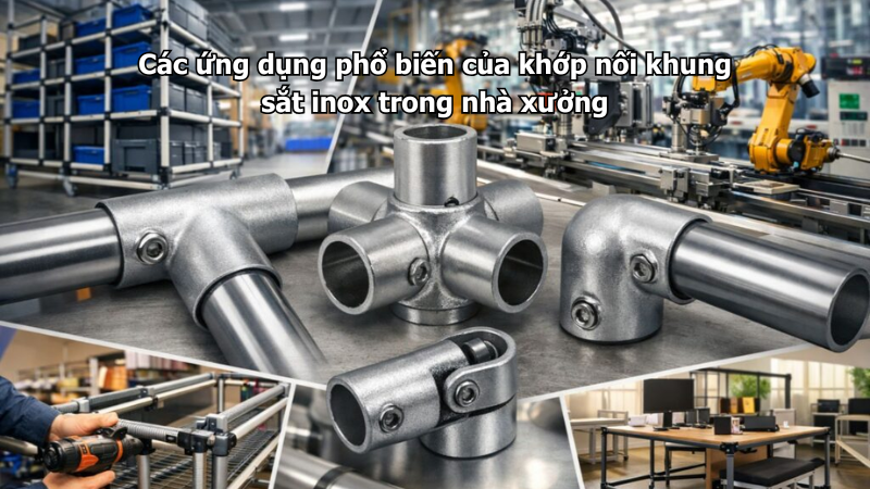 Các ứng dụng phổ biến của khớp nối khung sắt inox trong nhà xưởng
