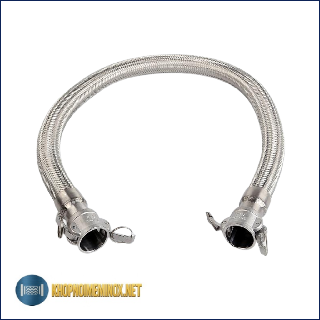 Khớp nối mềm PTFE bọc lưới inox hai đầu Camlock